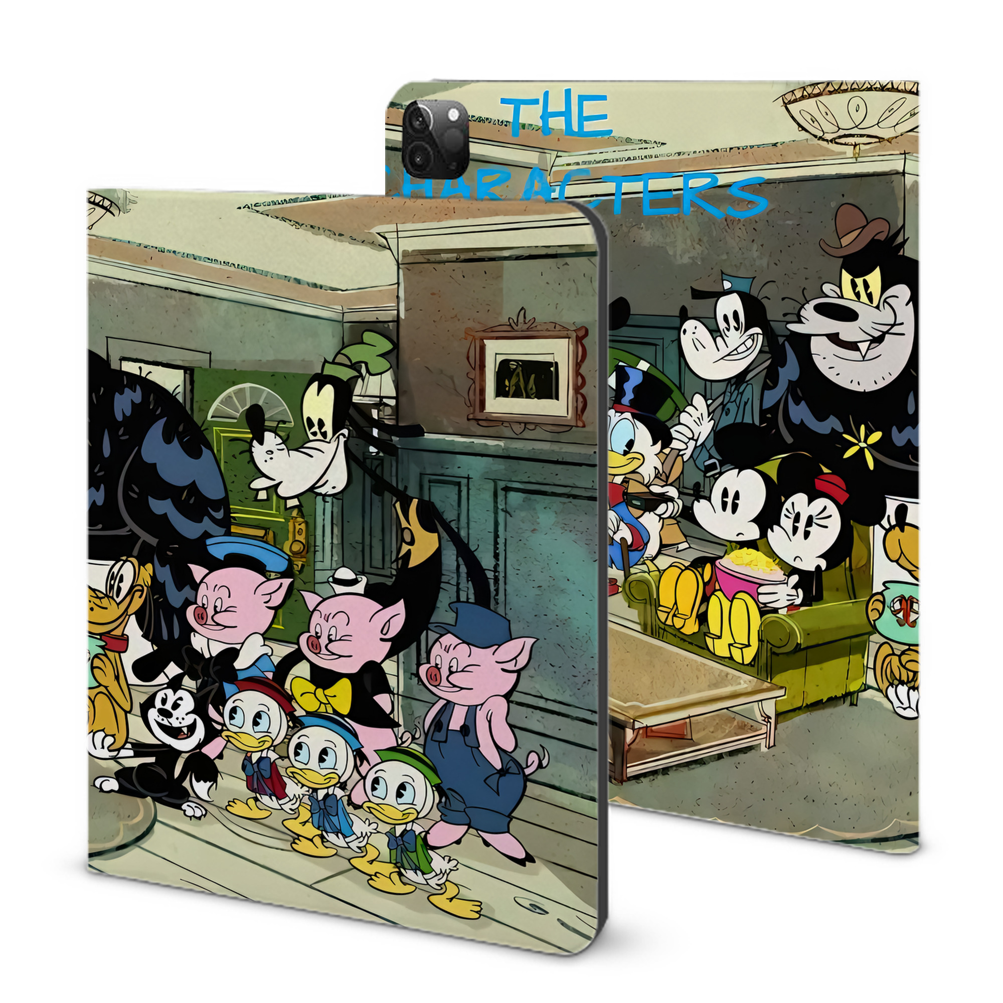 （画像用） ミッキーマウス Mickey Mouse IPadケース ペンホルダー付き ブックスタイルデザイン